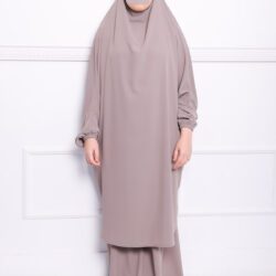 Jilbab soie de médine taupe.