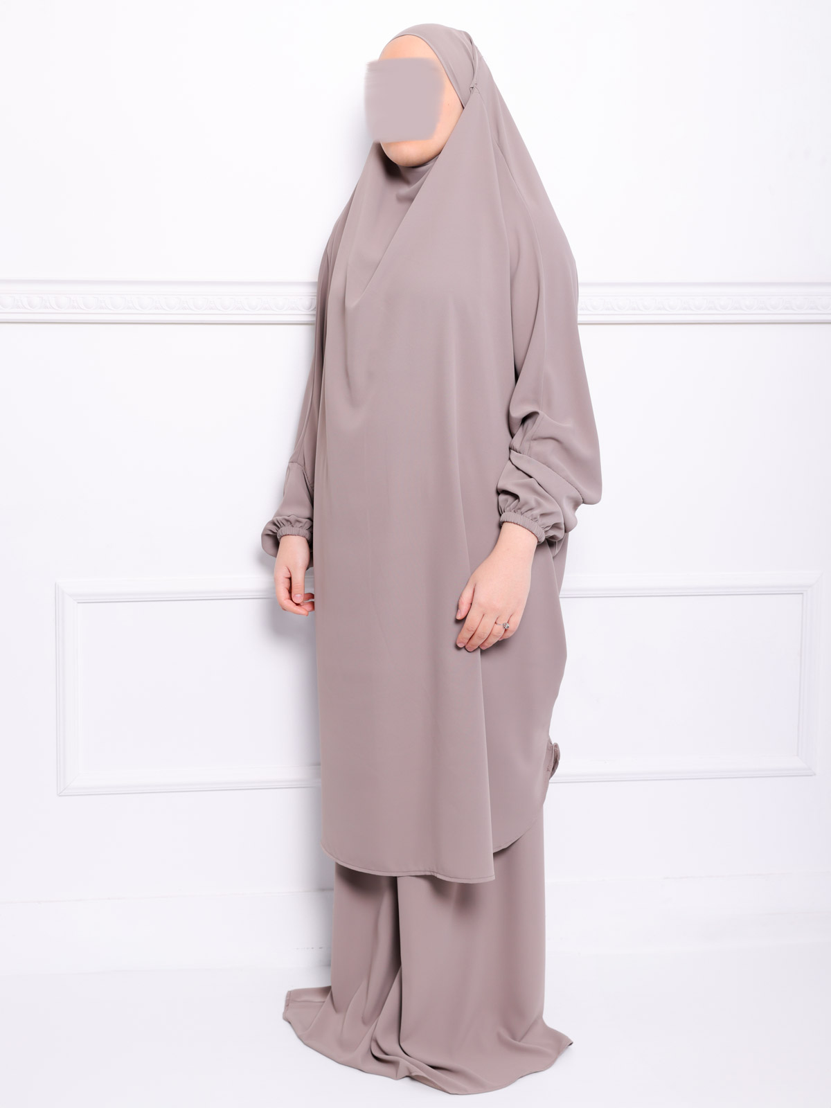 Jilbab soie de médine taupe