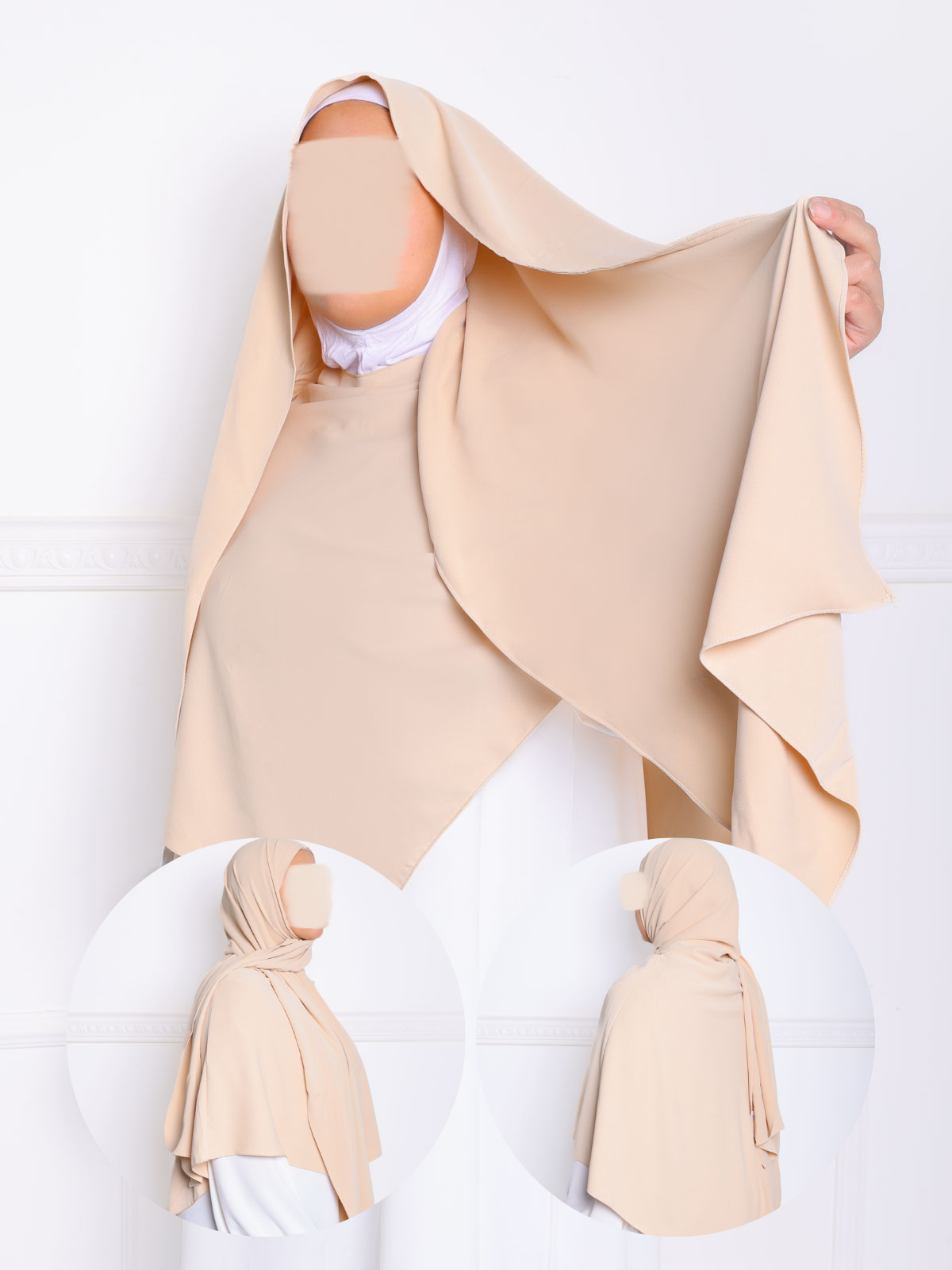 Khimar Hijab 2 en 1 inspiration malaisienne Soie de Médine