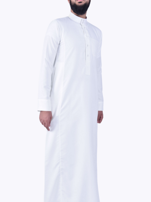 Qamis Émirati Blanc à col