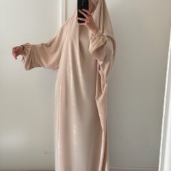 jilbab 1 piece beige beige