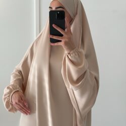 jilbab 1 piece beige beige beige