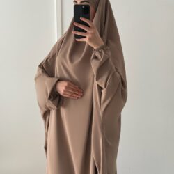 jilbab 1 piece taupee
