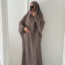 jilbab 1 piece taupee