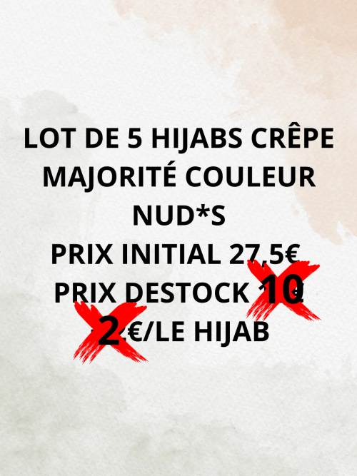 Lot de 5 hijabs crêpes