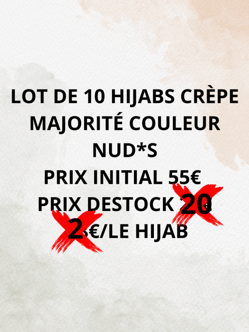 Lot de 10 hijabs crêpe