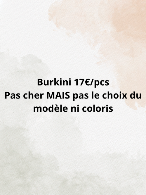 Burkini 2 ou 3 pcs coloris noir ou marron ou kaki taille unique du 36 - 42