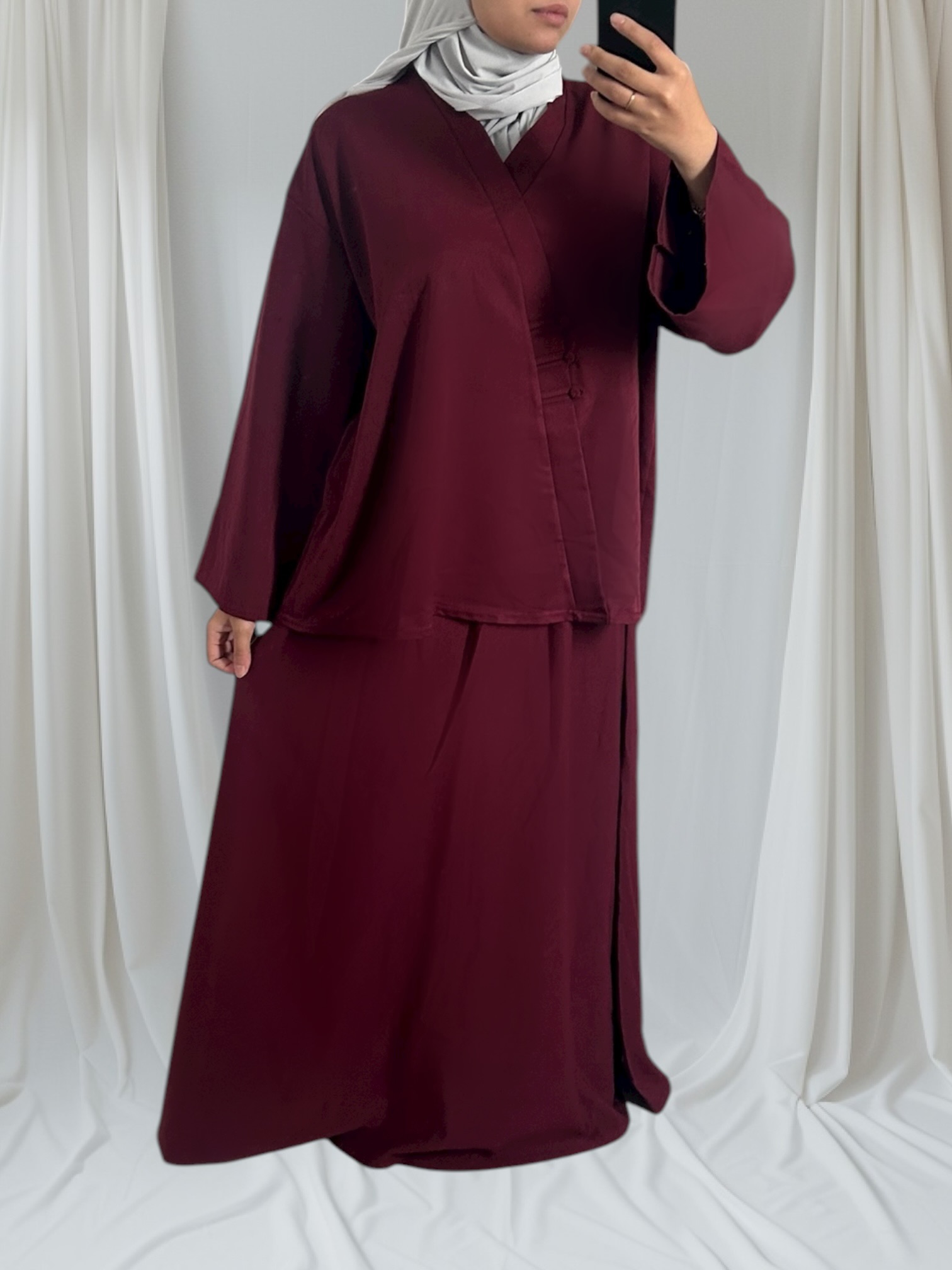 ensemble japandi mastour bordeaux