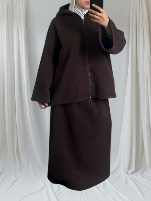 Ensemble sportswear jupe épais à capuche qualité premium