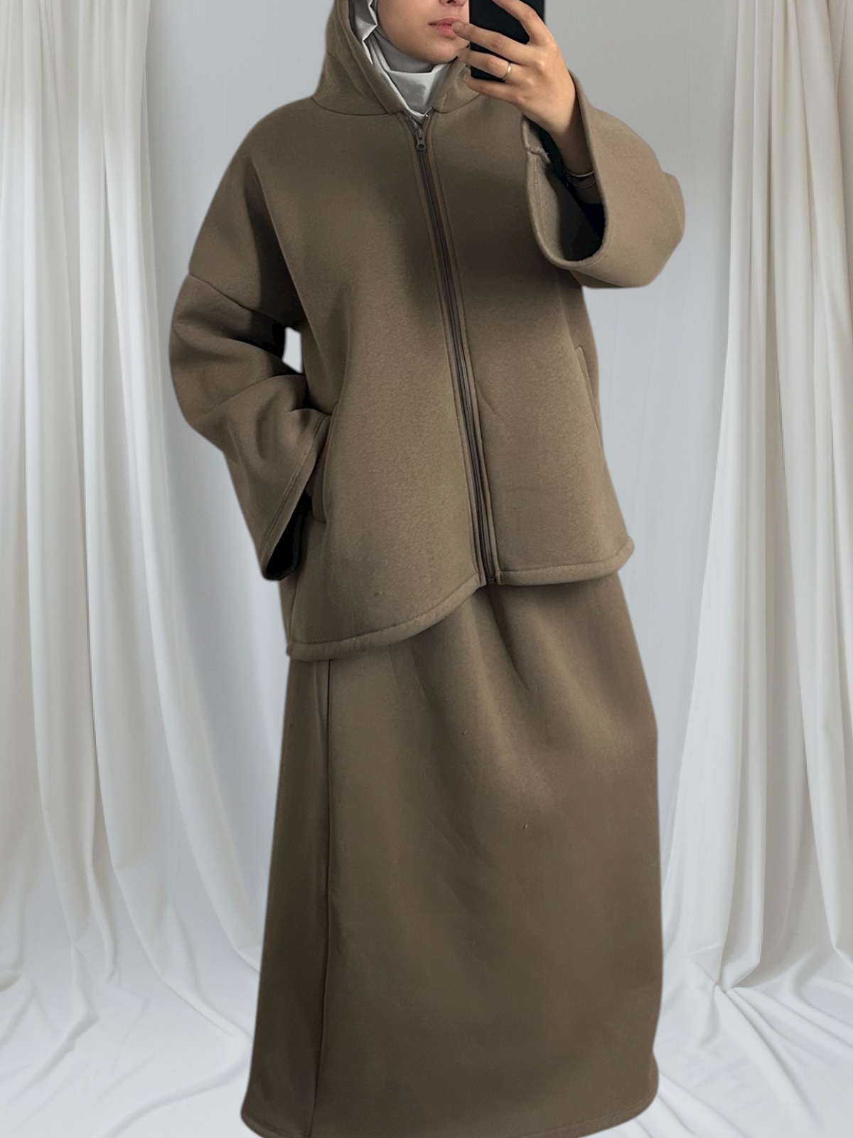 ensemble jupe taupe